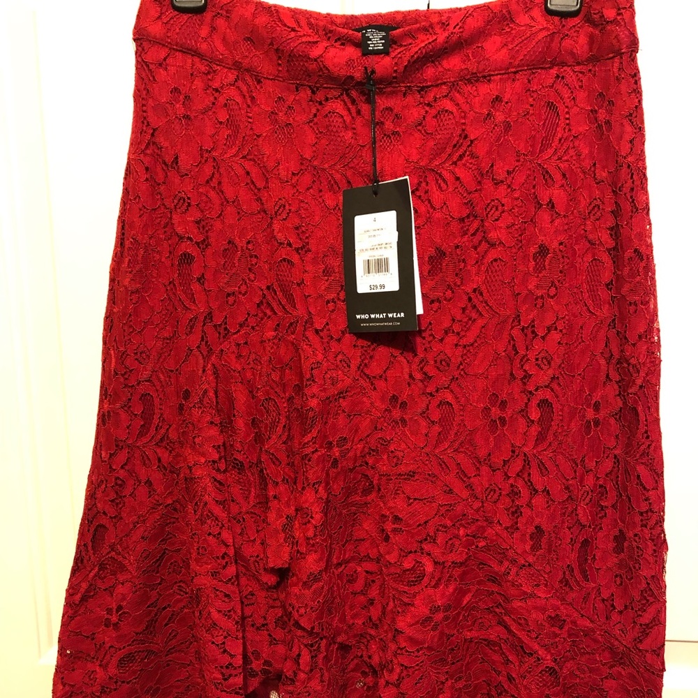 Beautiful Red lace skirt. Brand new!
